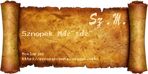Sznopek Máté névjegykártya