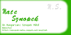mate sznopek business card