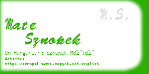 mate sznopek business card